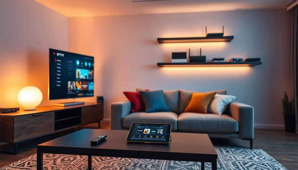 Hand holding an IPTV box remote while following support steps on a phone